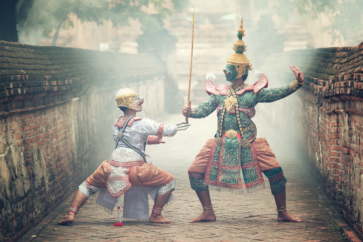 Thailand culture Dancing art in masked Khon