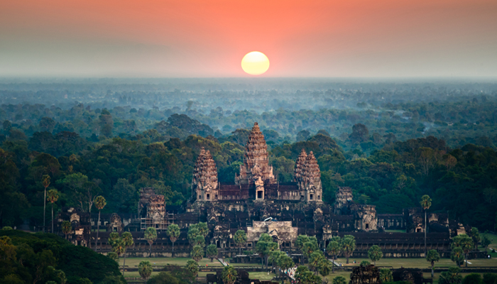 Sunset over Angkor Wat Temple Complex