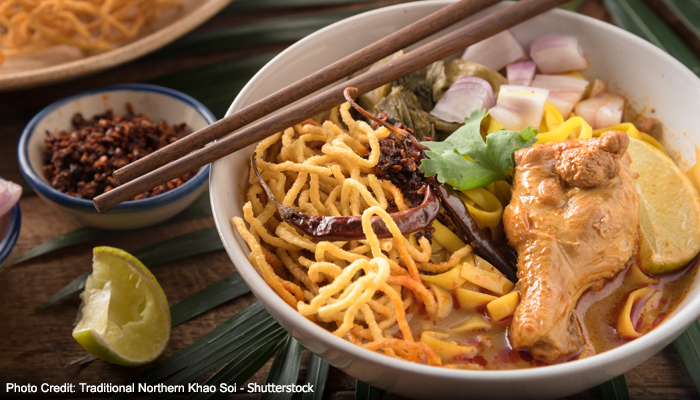 Dish of Fresh Khao Soi from Northern Thailand